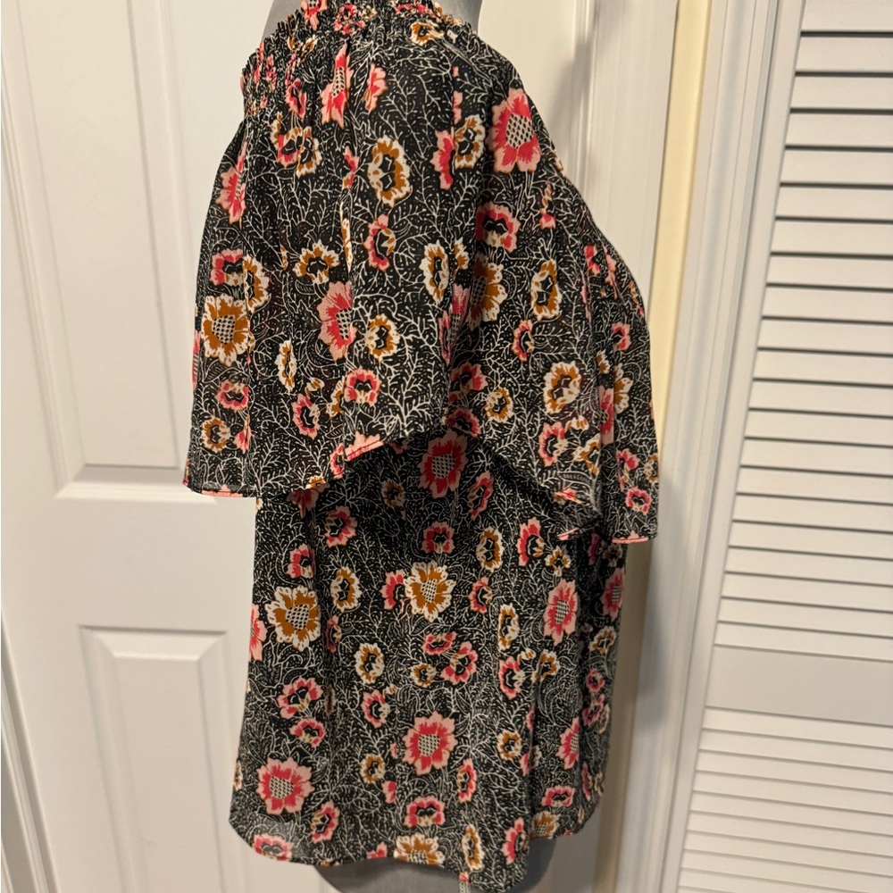 Rebecca Minkoff Ghiradelle Floral Off Shoulder Tiered Top - Picture 10 of 14